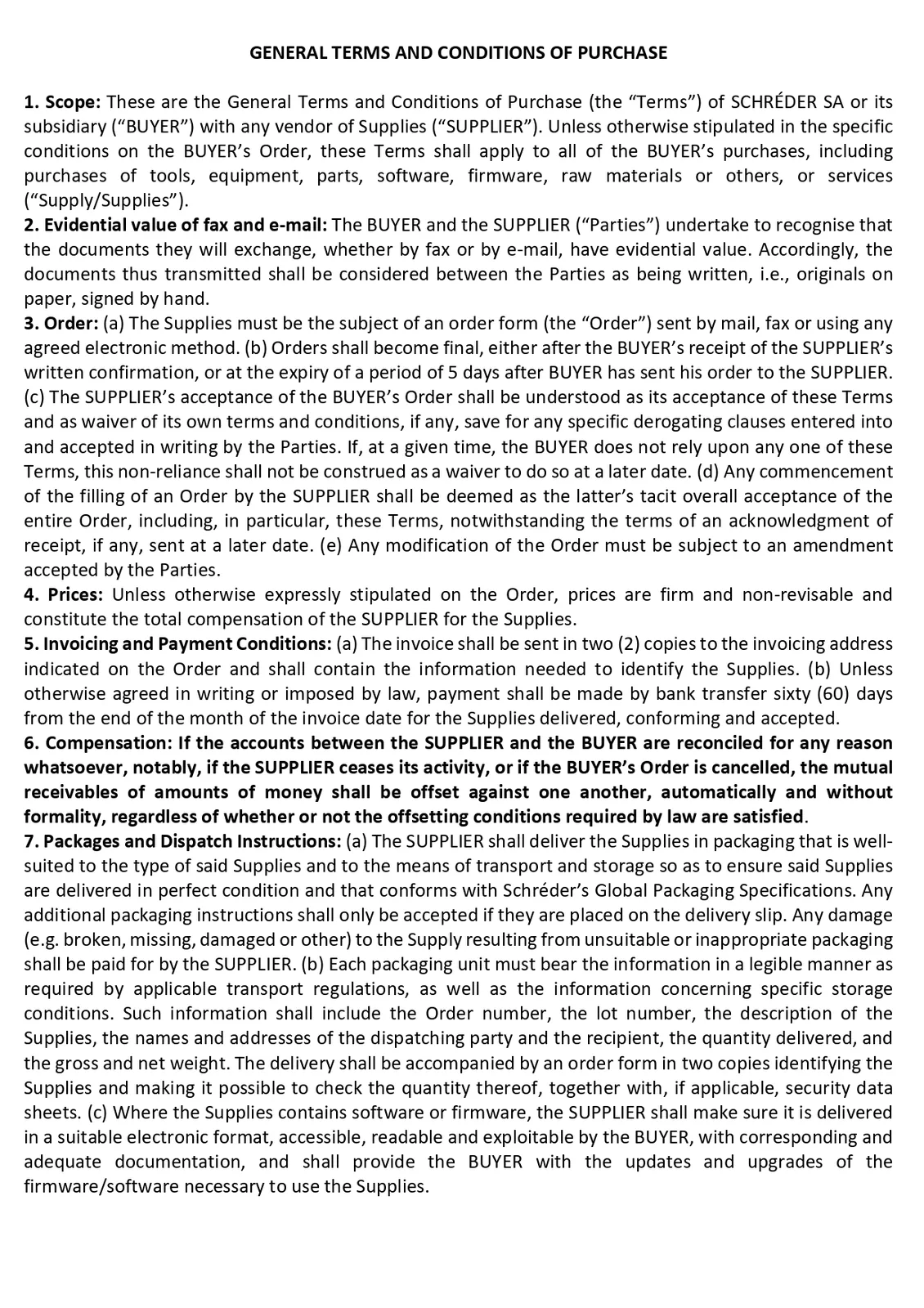 Как выглядит готовый документ: terms of purchase original english