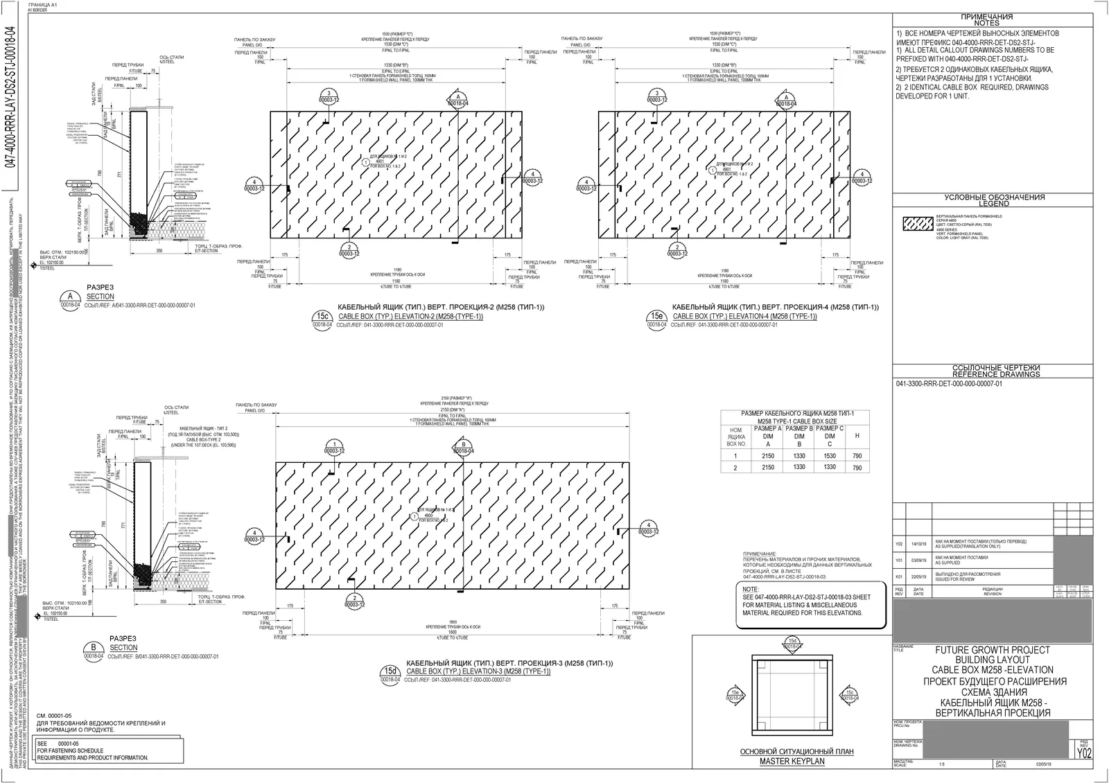 Как выглядит готовый документ: autocad drawing english russian cable box